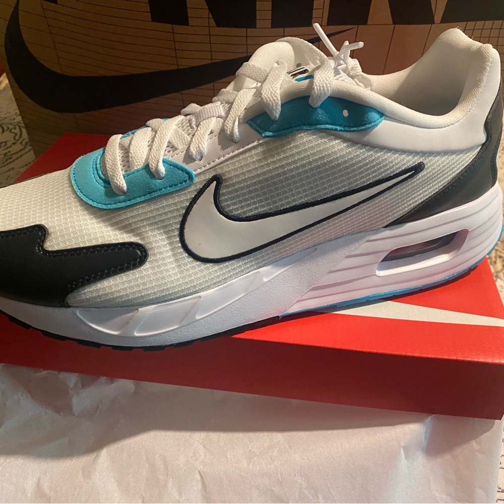 Nike Air Max White and Teal Sneakers
